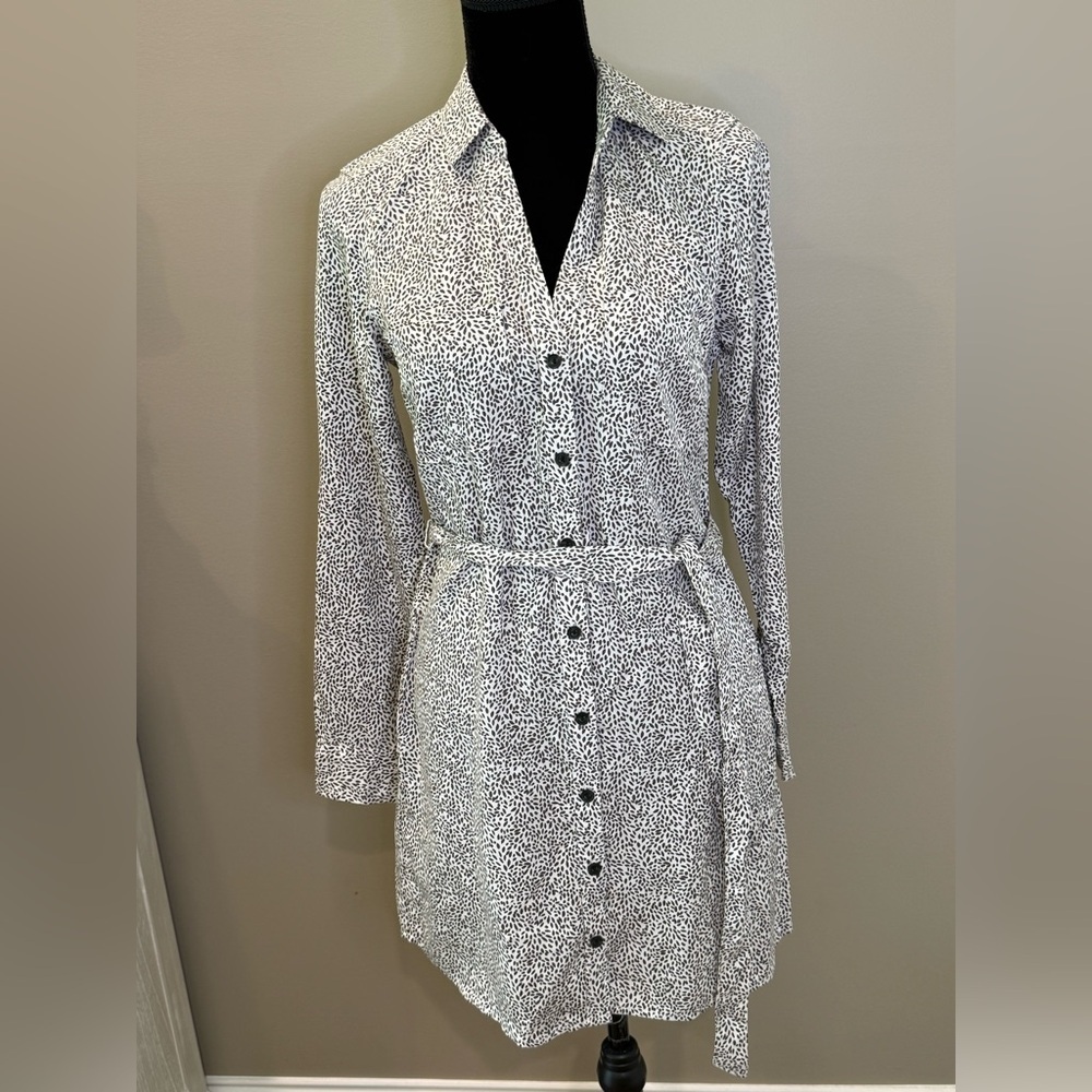 NWT Women’s ABERCROMBIE & FITCH animal print long sleeve shirt dress- Size Small - Picture 2 of 7